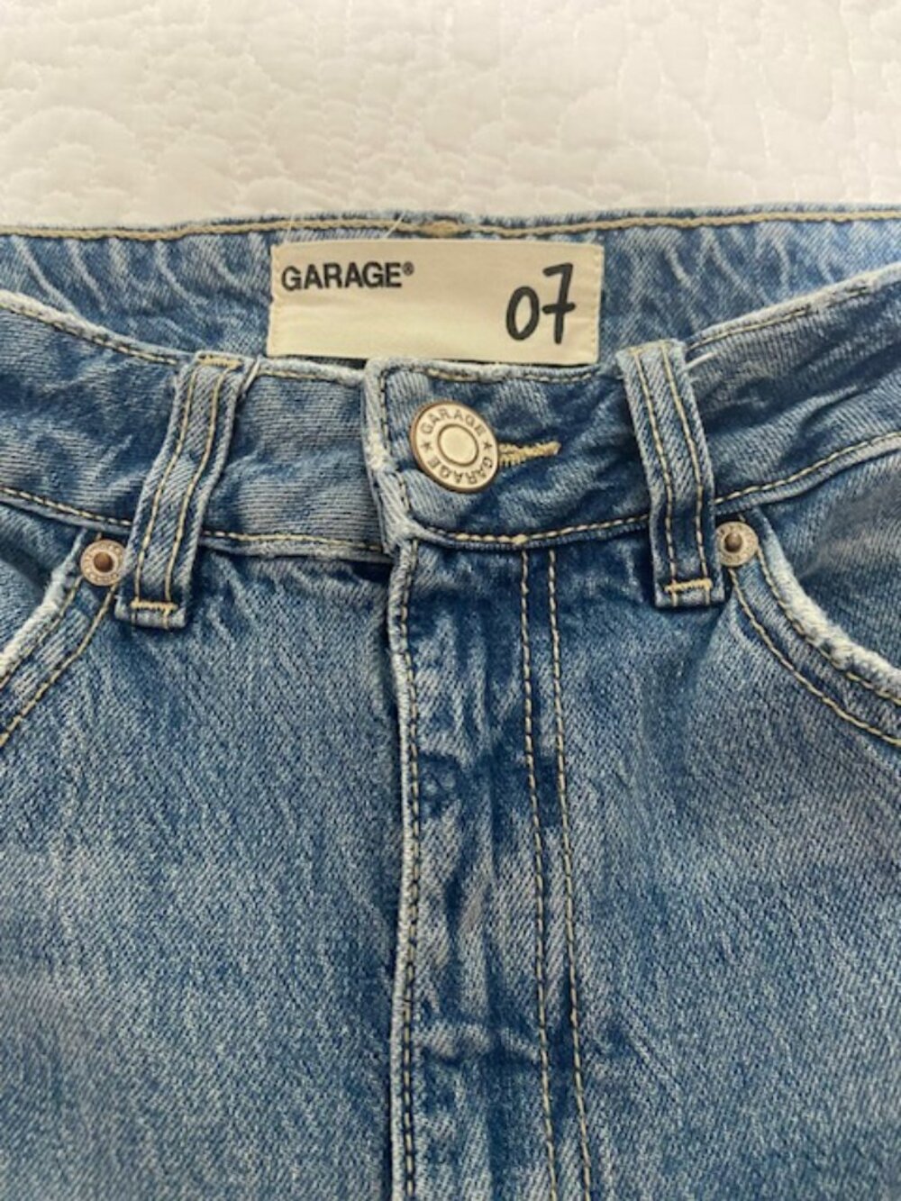 Garage Womens Jeans Distressed Blue Denim High Rise Straight Ankle F499 Size 07 - Picture 5 of 12